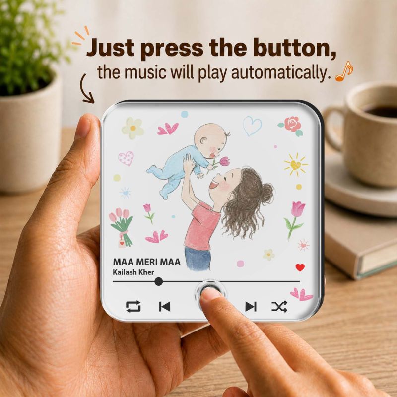 Birthday Gift for Mom Musical Fridge Magnet with Rechargeable Battery & On/Off Button for Mummy Music Player Fridge Magnet
